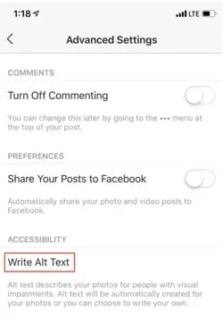 Writing Instagram alt text
