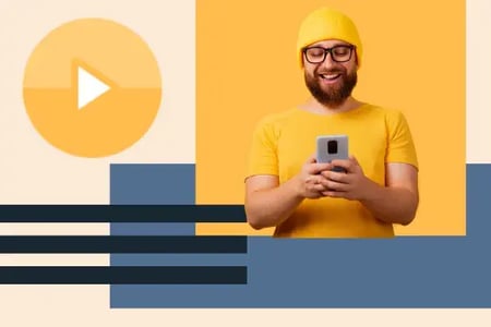 man watching interactive video