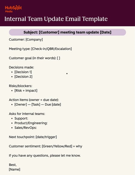 internal team update email template