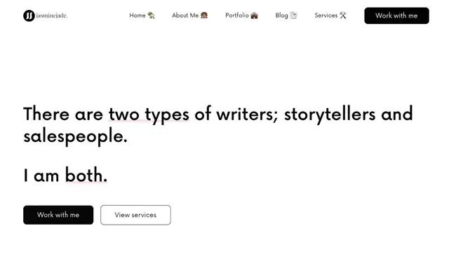 jasmine jade freelancer website design