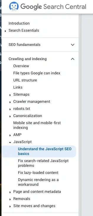 javascript seo, google search central