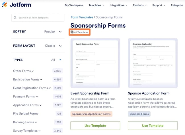 jotforms collection of 42+ sponsorship form templates