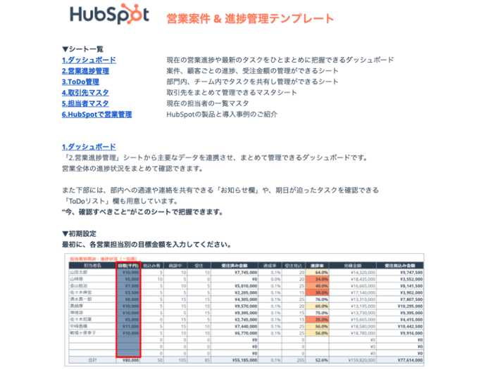 一元管理を実現！営業案件 & 進捗管理テンプレート_01