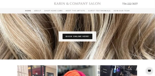 Best barbershop website design, example from Karin and Company