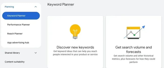 choose ��discover new keywords�� to start using google keyword planner.