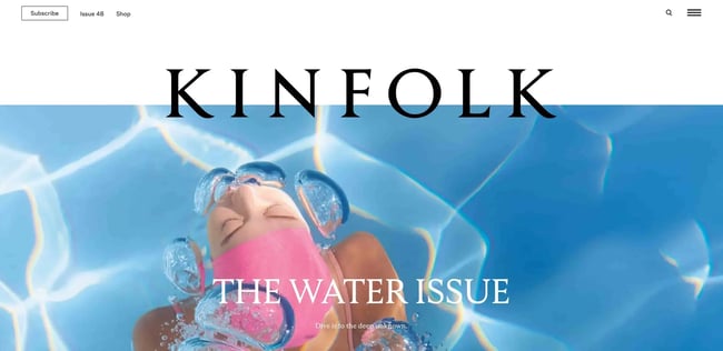 minimalist website examples - kinfolk