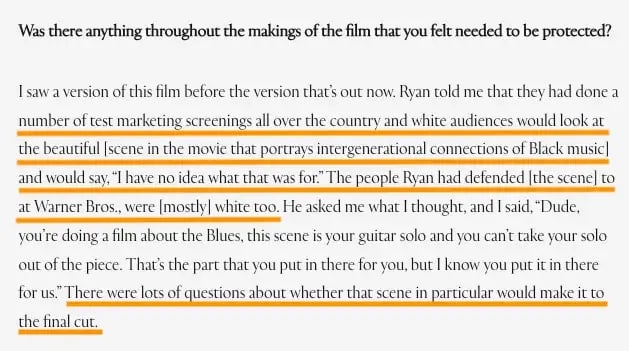 kpis to track for inclusive marketing, general market test was mostly on a white audience. the scene didn’t resonate with them, but it made the movie for black audiences