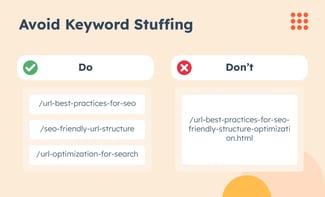 SEO URL best practices include avoiding keyword stuffing in URLs.
