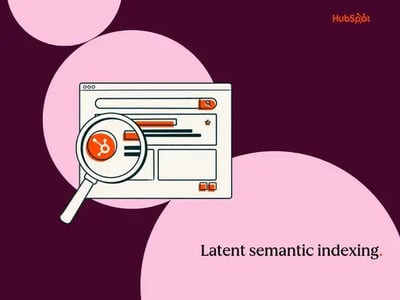latent semantic indexing interface display on laptop with magnifying glass