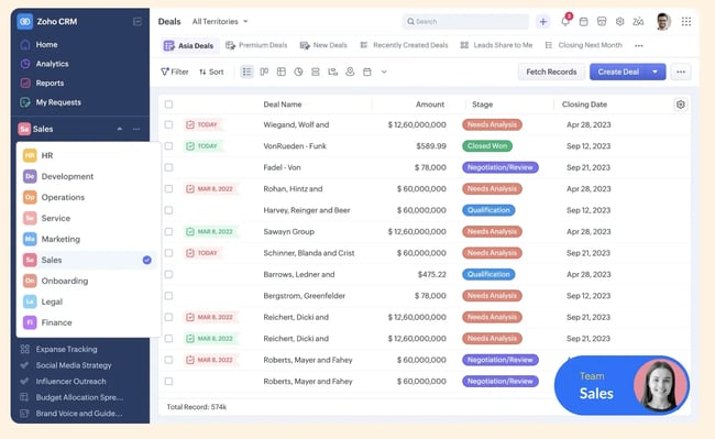 lead management system, zoho