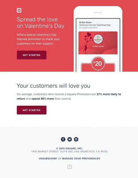lead nurture email example from square