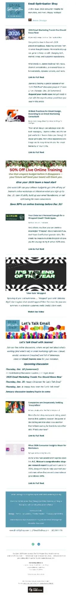lead nurturing email example from email optimization shop