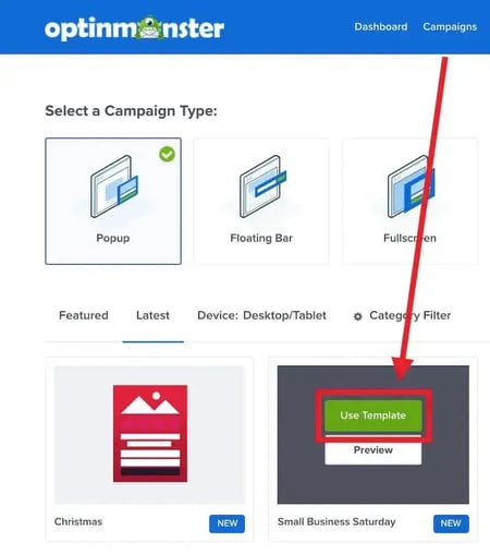 lead sourcing software, image from optinmonster showing a popup template