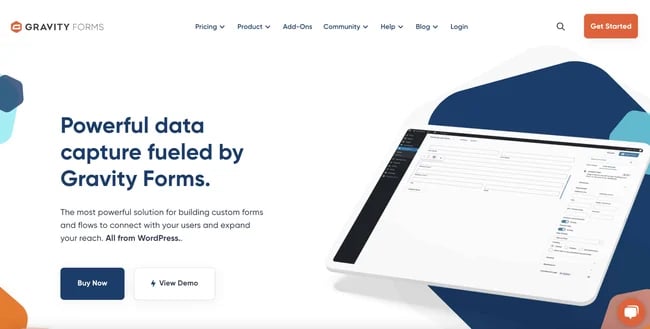 Lead generation form template: Gravity Forms 