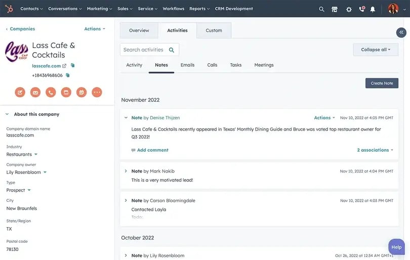 hubspot's lead management and tracking software