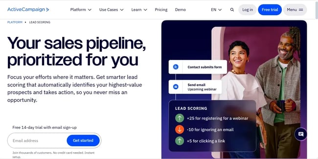 lead scoring software, ActiveCampaign