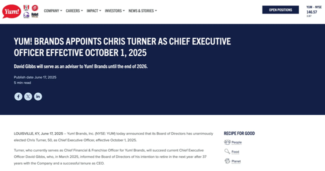 leadership change press release template