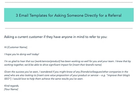 How to Improve Lead Quality: ask for referrals