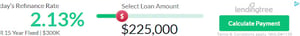 Lendingtree display ad with a loan calculator that you can use to calculate refinance rates