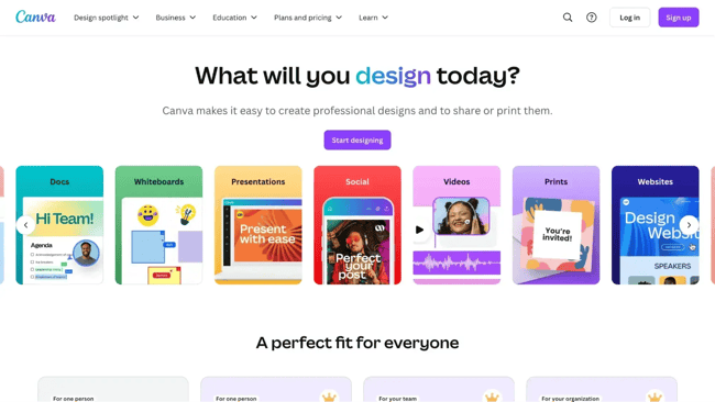 letter head examples: log into canva