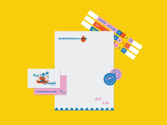 letter head examples: bold, bright colors
