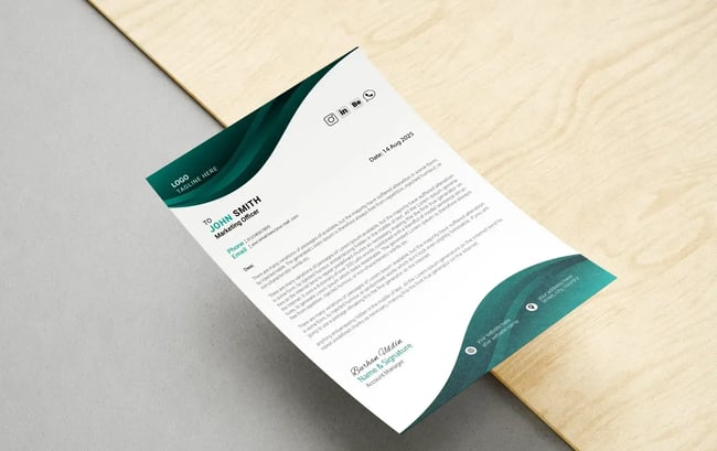 letter head examples: creative footer