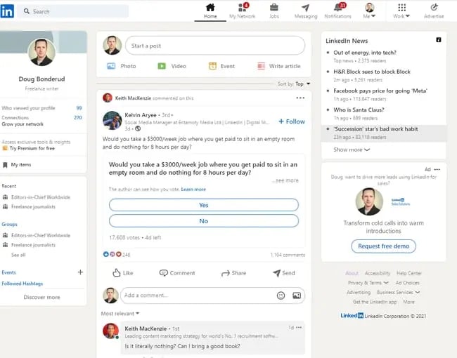 How to install the linkedin insight tag on your website: LinkedIn profile visual