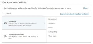 Defining target audience for LinkedIn retargeting