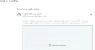 Installing an insight tag for LinkedIn retargeting