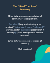 linkedin summary templates for sales: i feel your pain