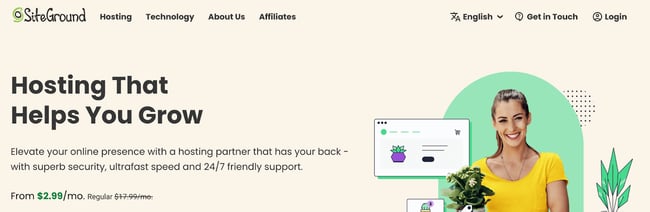 linux web hosting: Siteground