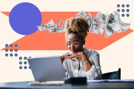 woman looks at local business listings
