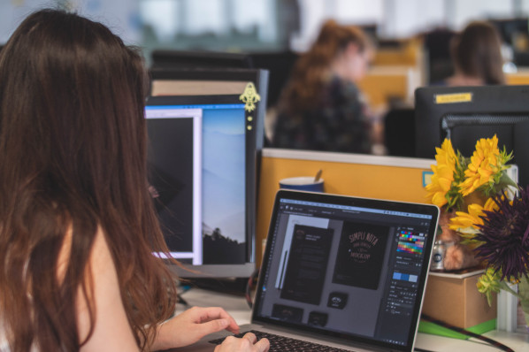 graphic designer creating a logo