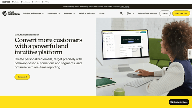 mailchimp landing page, mailchimp