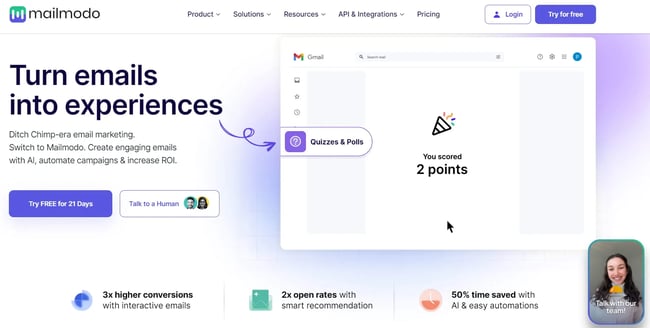 bulk emailing service, Mailmodos building blocks interface
