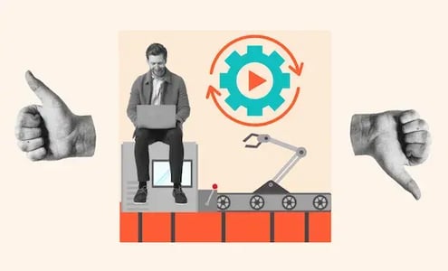 man researching best manufacturing crm