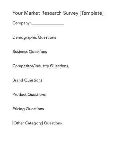 market survey template for market research 