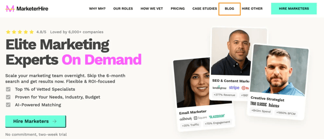 marketerhire blog example