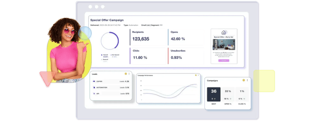 marketing automation tools, image from Moosend showing campaign dashboard