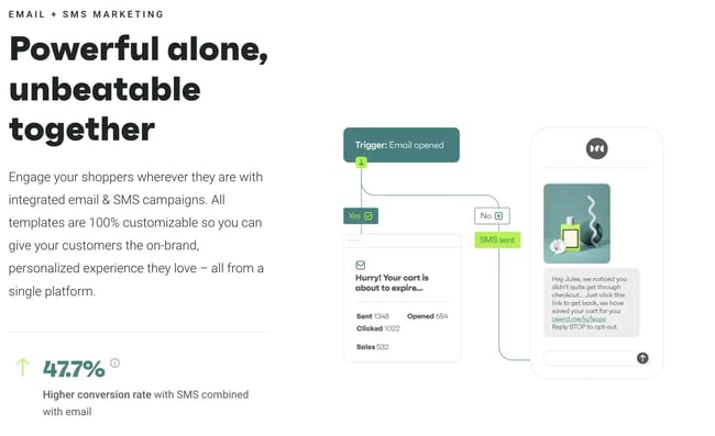 marketing automation tools, image from omnisend showing an email opened workflow trigger
