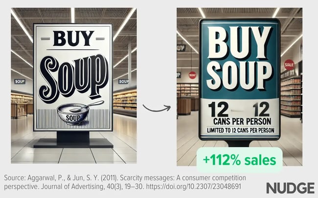 marketing psychology, scarcity in soup ad