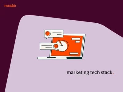marketing tech stack image with graphic of laptop with notifications