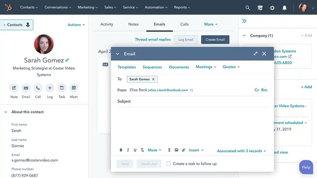 sales effectiveness tools: sales hub