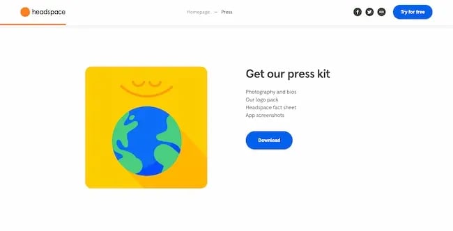 Headspaces media kit includes a drive folder to deliver assets.