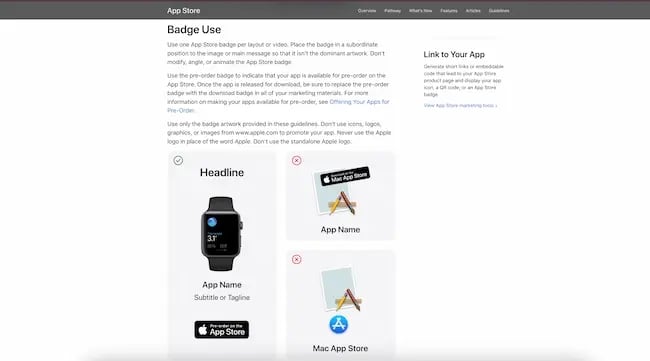 Apples media kit makes it easy to know how to use their branding and logos.