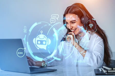 usuária testa ferramentas de IA para aumentar a eficiência