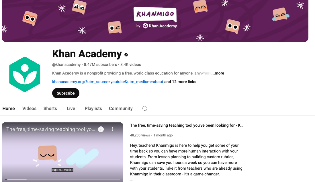 Khan Academy ejemplo de las ventajas de las redes sociales