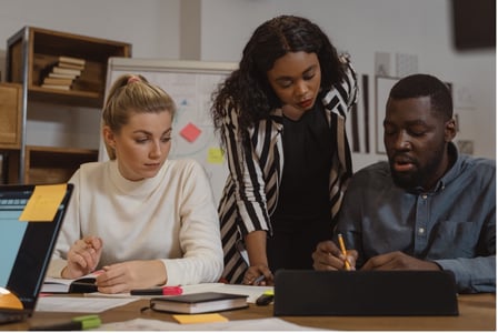 Collaborateurs réalisant un diagnostic externe