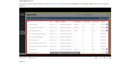 Decibel, in the segments dashboard