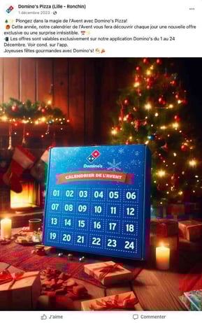 Domino's Pizza Calendrier de l'Avent Digital